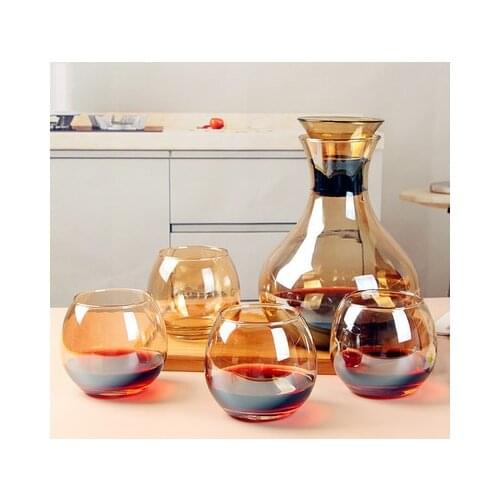 Li Qing Heat-resistant Glass Household Amber Transparent Teapot Tea Glass Set with Filter Gift Cold Water Bottle Gift Packing