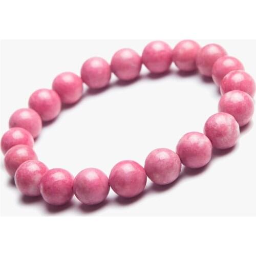 11mm Natural Rhodonite Bracelets For Women Lady Red Gems Stone Crystal Stretch Natural Stone Round Bead Bracelet