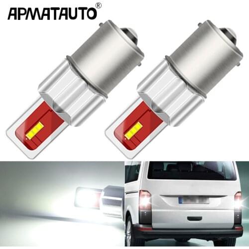 2pcs Canbus White P21W 1156 LED Backup Reverse Light Lamp For VW Volkswagen T4 T5 T5.1 T6 Transporter Multivan Caravelle