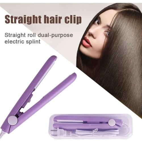 Mini Professional 2 in 1 Portable Hair Curler Hair Straightener Flat Iron Hairs Straightening Corrugated Iron Styling Tools