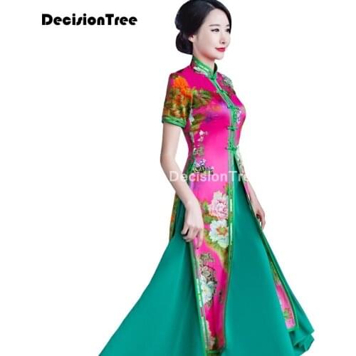 2021 women traditional dress vietnam ao dai traditional dress cheongsam dresses chinoise aodai suit elegant party dress