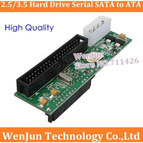 50PCS Free Shipping 2.5/3.5 Hard Drive Serial SATA to ATA IDE PATA Card 40 Pin Converter Adapter High Quality