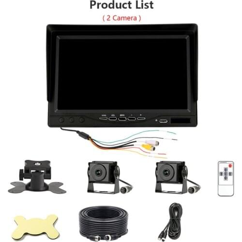 7" AHD Truck Camera Dash Cam car dvr Loop Recording Sun visor design Two Split Screen Bus/Van/Wagon/Excavator/Harvester