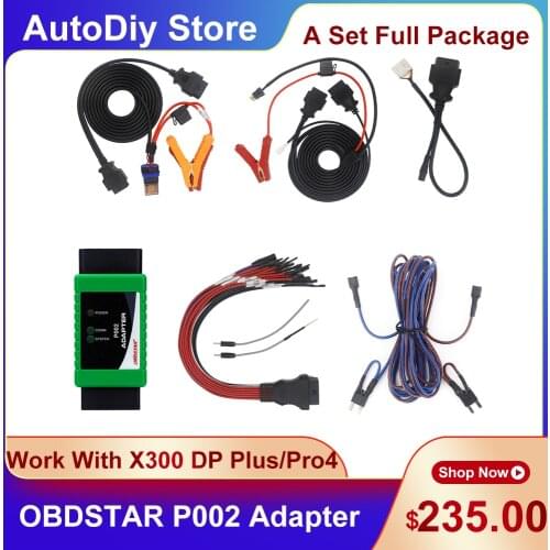 OBDSTAR P002 Adapter For TOYOTA 8A For Ford All Key Lost Bosch ECU Flash Work With X300DP/X300DP Plus/Pro4 Full Set With Cable