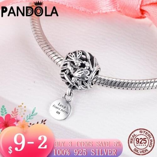 Arrival 925 Sterling Silver Openwork Dragonfly Love Charms Beads Fit Original Pandora Bracelet Fashion Silver Jewelry Gift