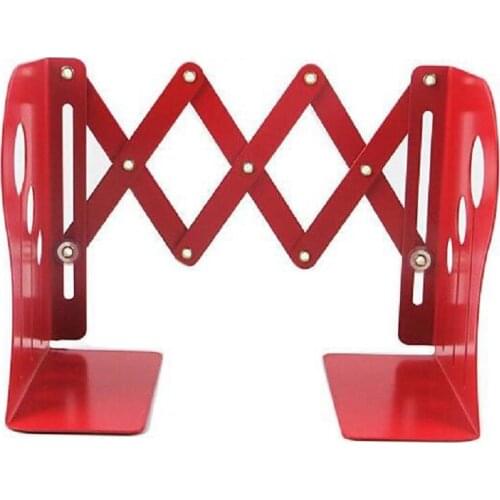Library Home Study Decoration Book holder Vintage Adjustable Metal Bookends Red Office Magazine File Shelves Book Stand Rack