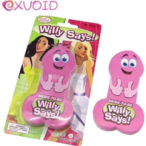 EXVOID Funny Willy Says Hen Night Accessories Game Cards Sex Toys for Couples Flirting Favor Gifts Bachelorette Party Supplies
