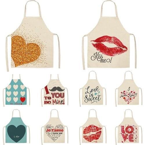 Love red lip pattern cooking accessories Apron Kitchen apron apron for kitchen Women kitchen apron aprons for women Child apron