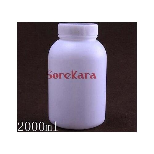 2000ml White plastic Bottle Reagent Bottle Sample Vials Plastic Lid Screw Cap Screw On Cover Wide Mouth