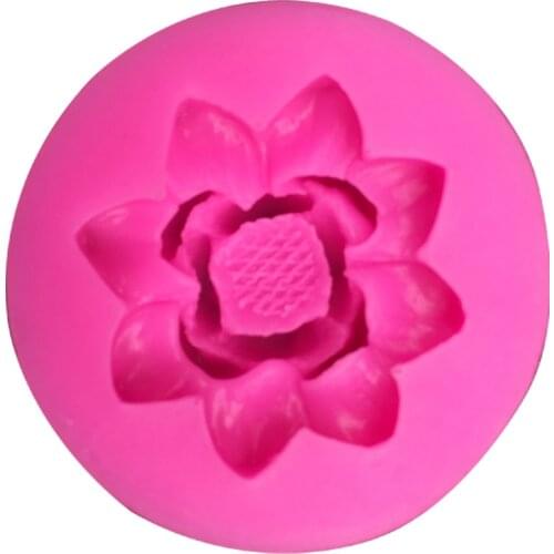 Lotus Shape Chocolate Candy Jello 3D Silicone Mold Cartoon Figre/Cake Tools Soap Mold Sugar Craft Cake Decoration E521