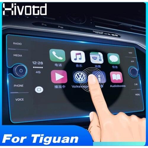 Hivotd For VW Tiguan MK2 2019 2018 Automotive Interior Sticker Auto GPS Navigation Glass Screen Protector Steel Protective Film
