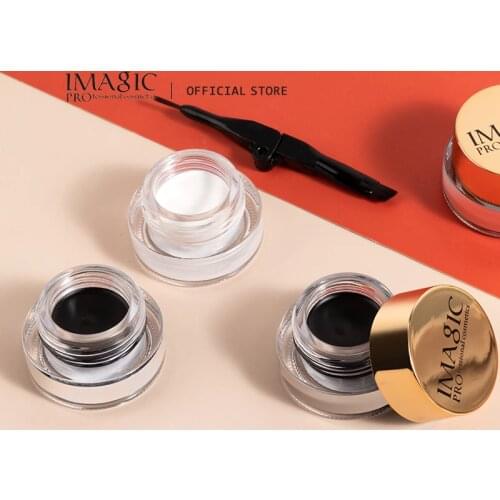 IMAGIC 2-Color Gel Eyeliner Waterproof Quick Dry Long-lasting EyeLiner Cream With Brush Face Paint Professional Cosmetic Tool