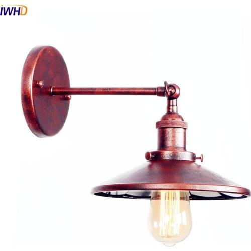 IWHD Antique Retro Vintage Wall Light Fixtures Bedroom Stair Bathroom Edison Industrial Rustic Wall Sconces Beside Lamp Wandlamp