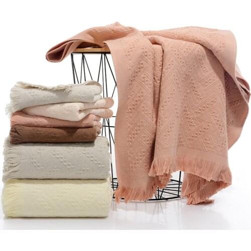 Plaid 33*73cm Cotton Face Towel 70*140cm Bath Towels adults Big Beach Towel with Tassel Large Sunscreen Shawl Yoga Mat 2 sizes