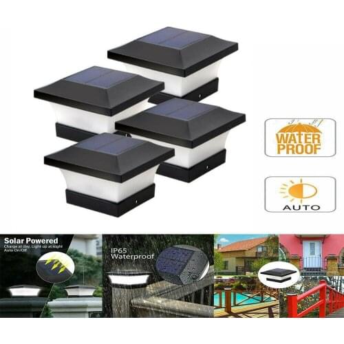 Solar Power Square Post Lights Fence Light Waterproof Outdoor Street Light LED Post Cap Lamp Garden Yard Pool Emergency Lights