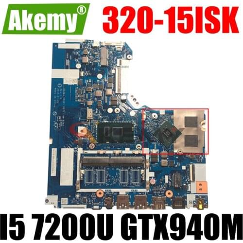Akemy DG421 DG521 DG721 NM-B242 For Lenovo 320-15IKB 320-15ISK Notebook Motherboard CPU I5 7200U GPU GTX940M DDR4 100% Test