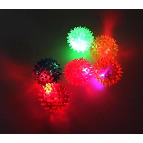 Flashing Light Up Spikey High Bouncing Balls Novelty Sensory Hedgehog Ball NSV775