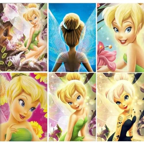 Disney Diamond Painting Kit Cross Stitch Full Square/Round Diamond Embroidery Cartoon Butterfly Princess DIY Mosaic Home Decor