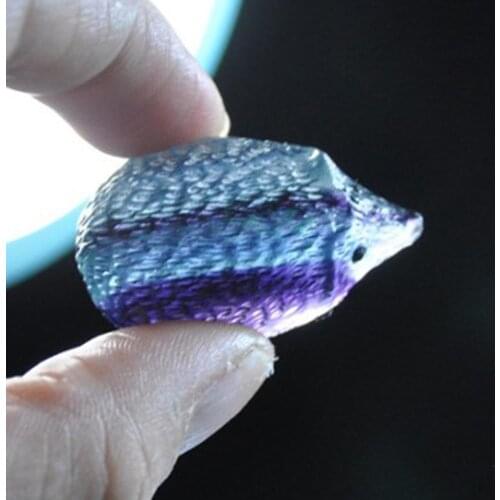 Natural Carved Colorful Fluorite Hedgehog Polish Quartz Crystal Healing Home Decor Present