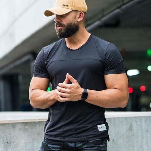 New style summer outdoor short sleeve t shirts sport training breathable o-neck tee Male Contracted style Jogger casual tops