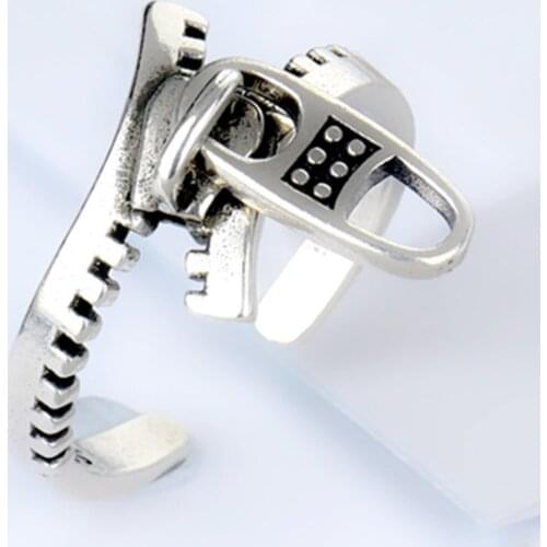 Wholesale New Korean Style Luxe Resizable Aesthetic Love Zipper Ring Engagement Set For Women Cool Stuff Rings