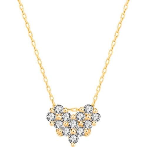 S925 Sterling Silver Inlaid with Zircon Love Necklace Female Korean Simple Fashion Personality Valentines Day Gift