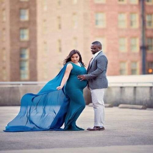 Chiffon Shawl Dress Maternity Photography Props V-neck Pregnancy Dress Photography Maternity Dresses For Photo Shoot Maxi Cloth