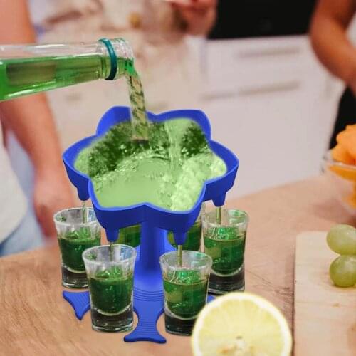 Glass Dispenser Holder 6 Shot Glass Wine Whisky Beer Dispenser Rack Drinking Games Tools for Christmas Home Party Bar Shot Glass