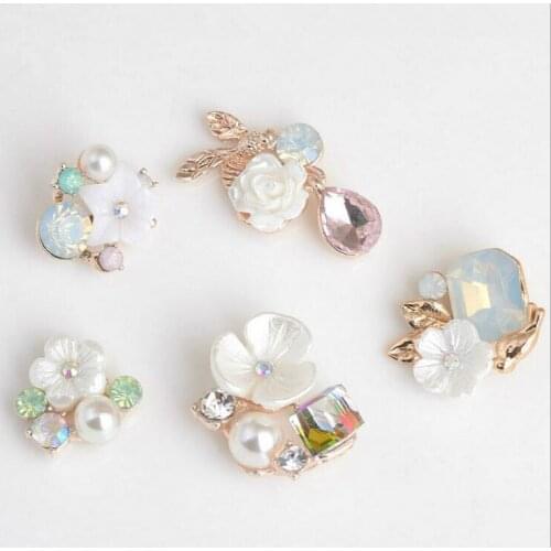 10pcs/lot 5 styles hairbow center wedding card decoration alloy hair embellishments
