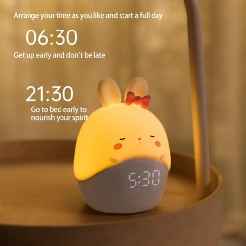 Animal Party Smart Alarm Clock Cartoon LED Digital Bedside Clock Kid Alarm Clock Gift Night Light Charging Electronic Clock