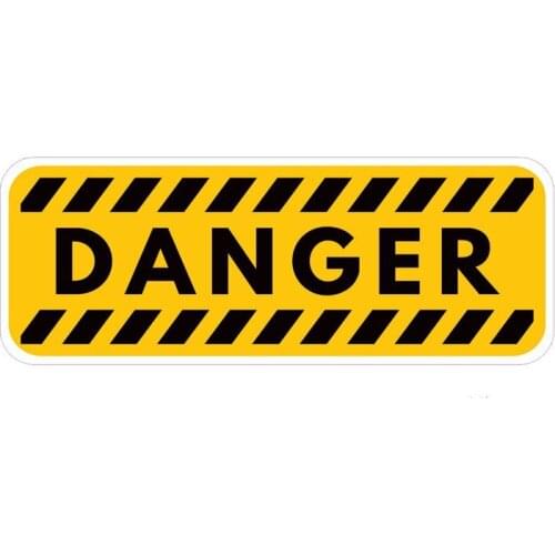 Funny Danger Warning Reminding KK Car Sticker Waterproof Reflective Laser Fashion Decals PVC 16.8CM X 6CM