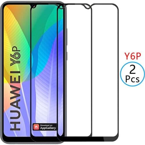 9d protective tempered glass for huawei y6p screen protector on huaweiy6p y 6p y6 p yp6 6yp safety film huawey huwei hawei huawe