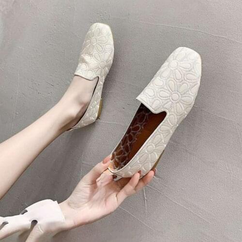 2021 Women Flower Loafers Summer Vulcanized Female Casual New Comfort Flat Ladies Breathable Elegant Outside Shoes Plus Size 42