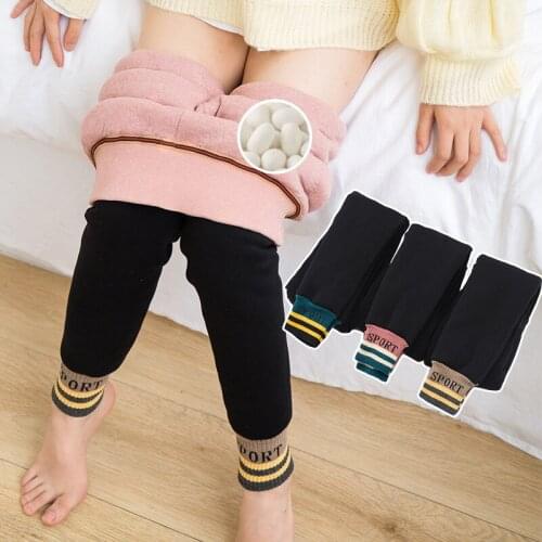 -30 Temperature Winter Skinny Pants Girls Thick Leggings Warm Pencil Pants Kids Clothes 2-10 Years Baby Girl Pants For Winter