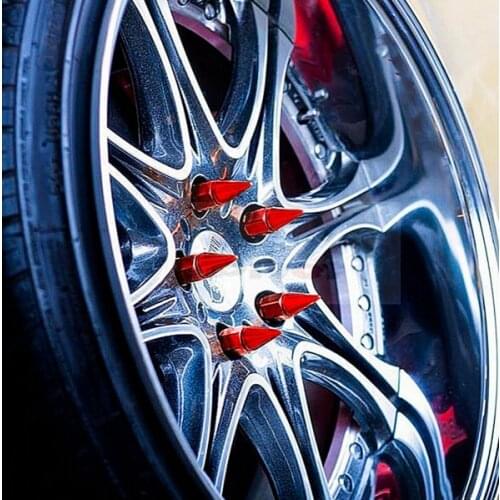 20PCS Wheel Nuts Screw Cups Multicolr Car Tyre Refitting Valve Caps Anti-lost Funny Car Stickers Bicycle Auto Accessory Stylish