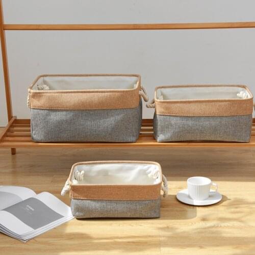 2021 New Cube Linen Fabrics Folding Storage Box for Kids Toys Organizer Home Laundry Basket Closet Portable Storage Container