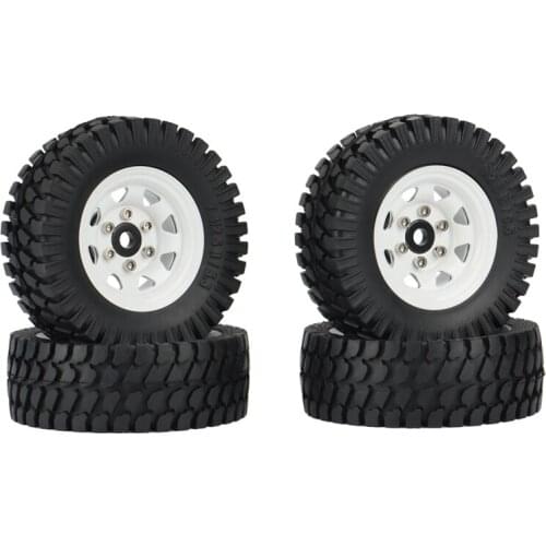 4PCS 1.55 Metal Beadlock Wheel Rim Tire Set for 1/10 RC Crawler Car Axial Jr 90069 D90 TF2 Tamiya CC01 LC70 MST