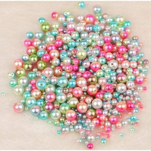50-500Pcs Size 4mm 6mm 8mm 10mm Multi Color Plastic ABS Loose Pearl Beads For DIY Scrapbook Decoration Craft Making