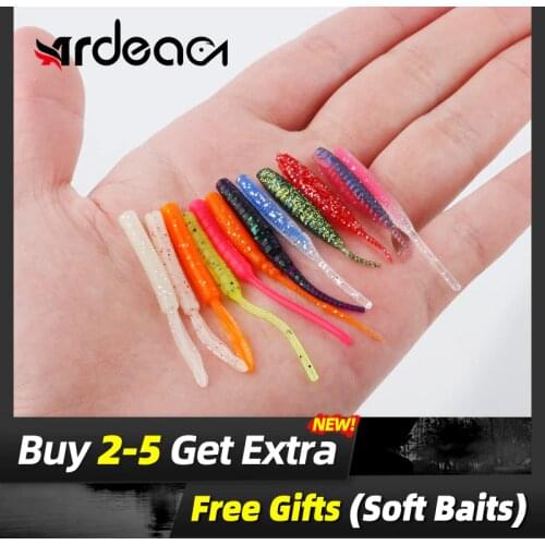 Ardea SoftLures Silicone Bait 12pcs50mm Fishing Lure Set Swimbait Wobblers Worm Double Color Jig Baits Artificial Fishing Tackle