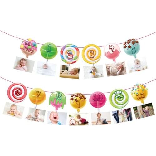 Lollipop Banner Happy 1st Birthday Party Decor Kids Lollipop Party Decor Balloons Tableware Party Supplies Baby Shower Gifts