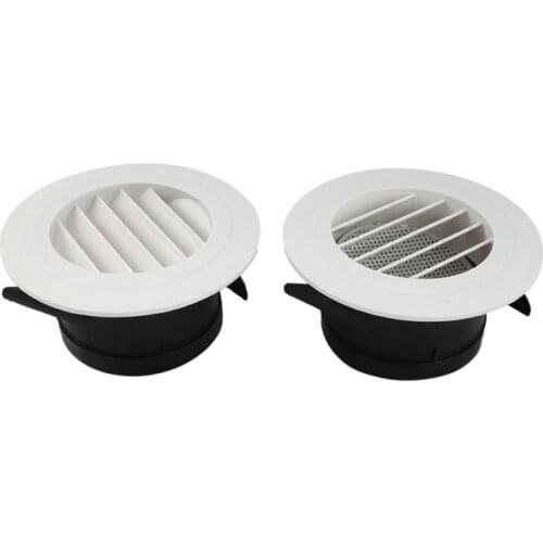 2 Pieces 4 Inch Air Vent Louver, Air Grill Cover with Built-In a Fly Screen for Bathroom Office Home