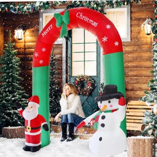 4Type Giant Arch Santa Claus Snowman Inflatable Garden Yard Archway Christmas Ornaments Xmas New Year Festival Party Props Decor