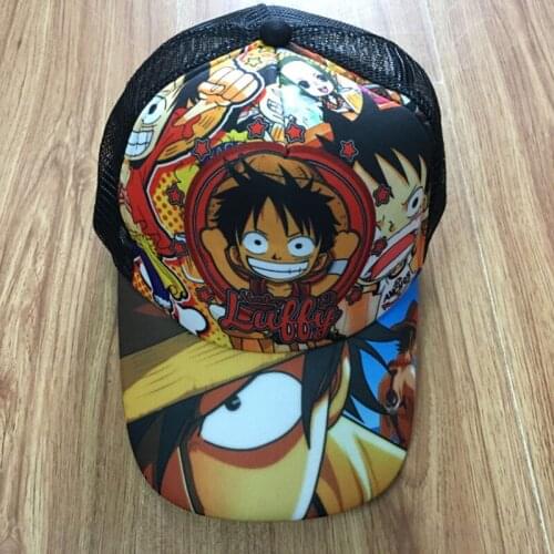 Cool Cosplay Anime One Piece Monkey D Luffy Sun Cap Casual Adjustable Summer Mesh Hat for Men Women