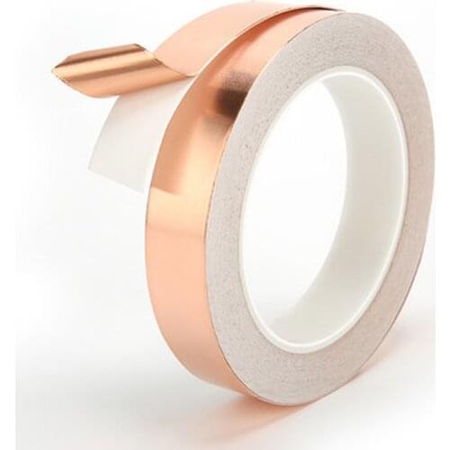 1PCS 20M 3mm 4mm 5mm 6mm 7mm 8mm Single Side Conductive Copper Foil Tape Strip Adhesive EMI Shielding Heat Resist Tape width