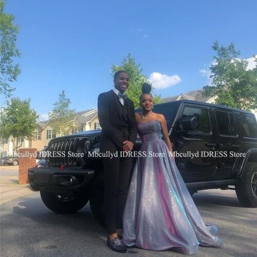 Elegant Sweetheart African Prom Dresses Long Sweep Train Sexy Cross Back Formal Black Girls Evening Party Gown 2019 Gala Dress