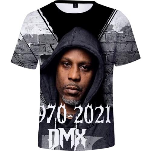 2021 Fashion New DMX Printing Casual Round Neck T-shirt Boys and Girls Comfortable Hip-hop Short-sleeved Summer Street T-shirt
