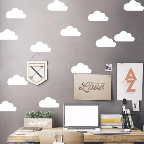 Cartoon White Clouds Wall Stickers For Kids Baby Rooms Nursery Decoration Self-adhesive Wall Decals Vinyl Art Mural Wallpaper