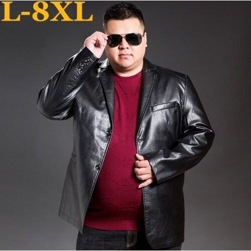 Plus Size 8xl 7xl 6xl New Arrival Leather Jackets Mens Jacket Middle-agedoutwear Mens Coats Spring & Autumn Sheepskin Jacket