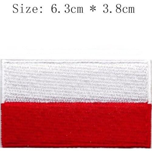 Poland embroidery flag patch Free shipping Warsaw city emblem for Motorcycle Jacket coat Wholesale iron on sew left chest