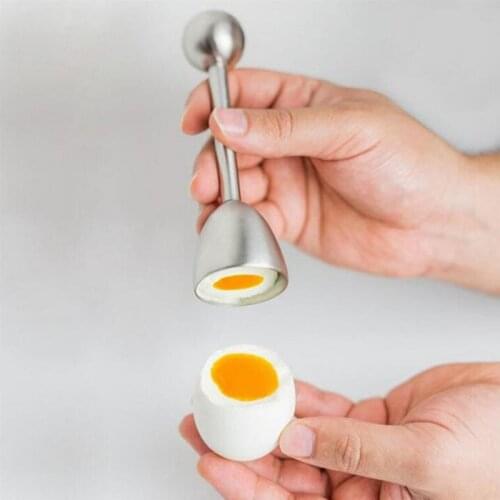 Stainless Steel Egg Cutter Egg Cracker Boiled Egg Separator Breakfast Kitchenware Egg Beater Opener Divider Kitchen Gadgets